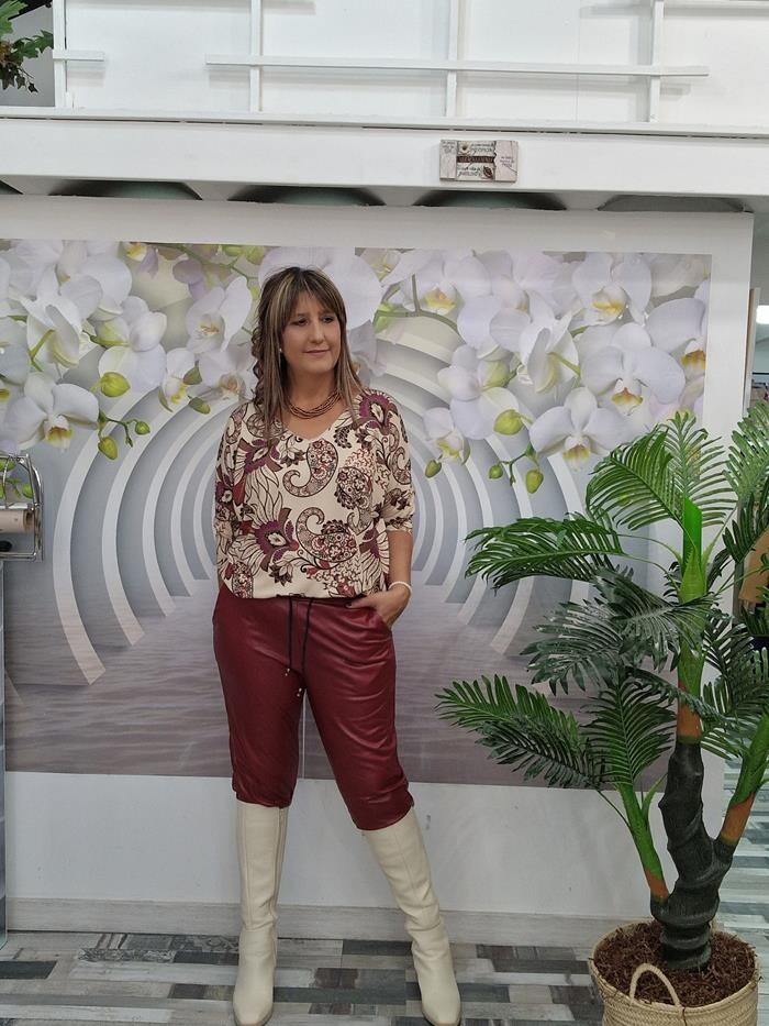 Pantalon polipiel granate store
