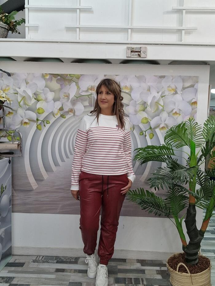 Pantalon polipiel granate store
