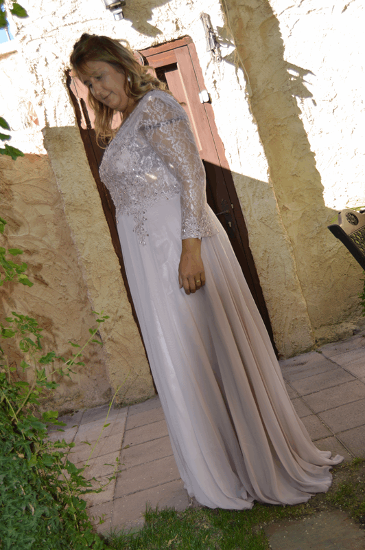 VESTIDO FIESTA LARGO ROSA PALO www.modaseva.es